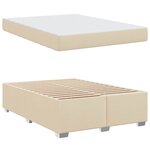 vidaXL Cadre de lit avec matelas Crème 160 x 200 cm tissu