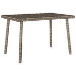 VidaXL Table basse de jardin rectangulaire gris 60x40x37 cm rotin