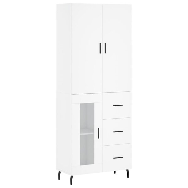 vidaXL Buffet haut Blanc 69 5x34x180 cm Bois d'ingénierie