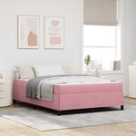 vidaXL Cadre de lit avec matelas Rose et blanc 140 x 200 cm Velours