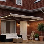 vidaXL Auvent rétractable électrique Beige et blanc 4 × 3 m