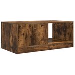 vidaXL Table basse Chêne fumé 90 x 50 x 37 cm Bois d'ingénierie