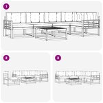 vidaXL Ensemble de canapés d'extérieur 6 Pièces Blanc et Beige
