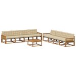 vidaXL Ensemble de canapés d'extérieur 9 Pièces Naturel et Beige