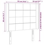 vidaXL Tête de lit à LED Noir 93x16x118/128 cm Velours