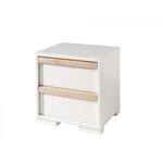 LONDON  Lit Blanc + Chevet 2 tiroirs Blanc + Armoire  2 Portes Blanc mat + Lit gigogne