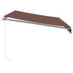 vidaXL Auvent manuel rétractable avec LED marron 350x250 cm