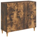 vidaXL Buffet Chêne fumé 89 x 34 5 x 80 cm Bois d'ingénierie