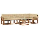 vidaXL Ensemble de canapés d'extérieur 7 Pièces Naturel et Beige