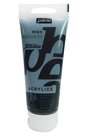 Peinture studio acrylique tube noir de mars 100 ml pébéo