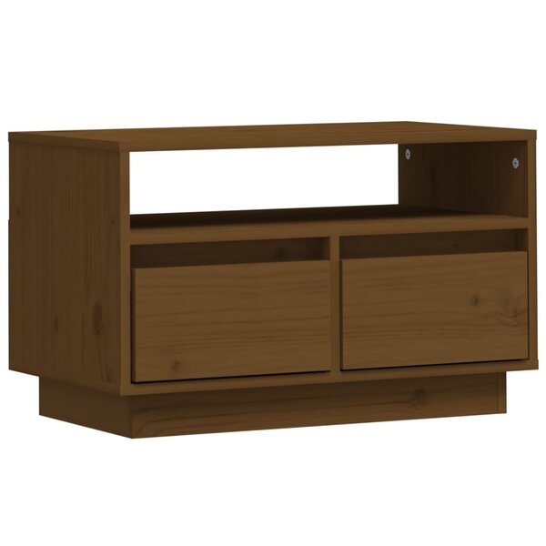 vidaXL Meuble TV Marron miel 60x35x37 cm Bois de pin massif