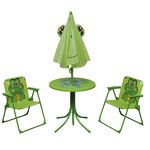 vidaXL Ensemble de bistro avec parasol pour enfants 3 Pièces Vert