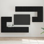 vidaXL Ensemble meuble TV avec stockage avec porte 8 Pièces Chêne Noir