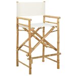 vidaXL Chaise de directeur pliante 2 Pièces Naturel Bambou