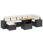 vidaXL Salon de jardin 8 Pièces avec coussins noir résine tressée