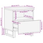 vidaXL Meubles de chevet   Ensemble de 2  40 x 33 x 46 cm  En bois de mangue massif