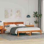 vidaXL Cadre de lit Marron cire 160 x 200 cm Bois massif en pin