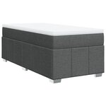 vidaXL Sommier à lattes de lit avec matelas Gris foncé 80x200 cm Tissu