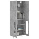 vidaXL Buffet haut Gris béton 69 5x34x180 cm Bois d'ingénierie