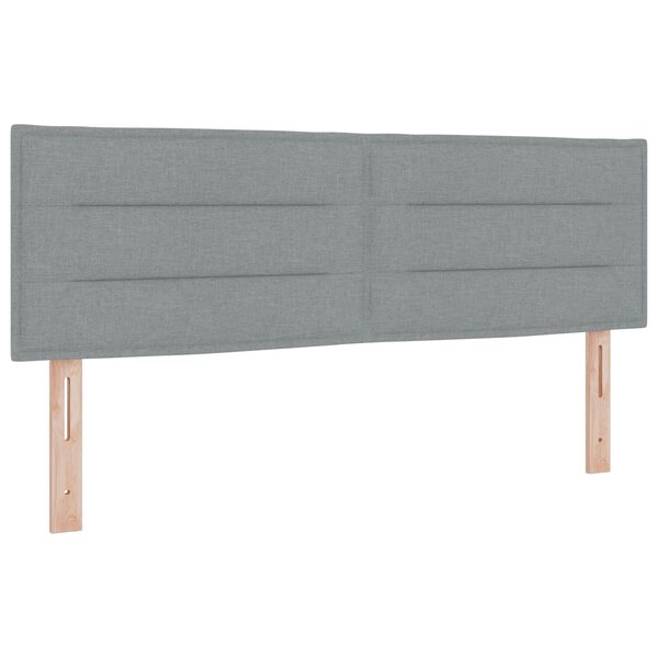 vidaXL Tête de lit LED avec bandes LED Gris clair 160 cm tissu