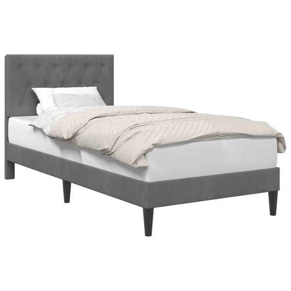 vidaXL Cadre de lit avec tête de lit Gris foncé 80 x 200 cm Velours