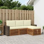 vidaXL Ensemble de canapés d'extérieur 4 pc Naturel et Crème