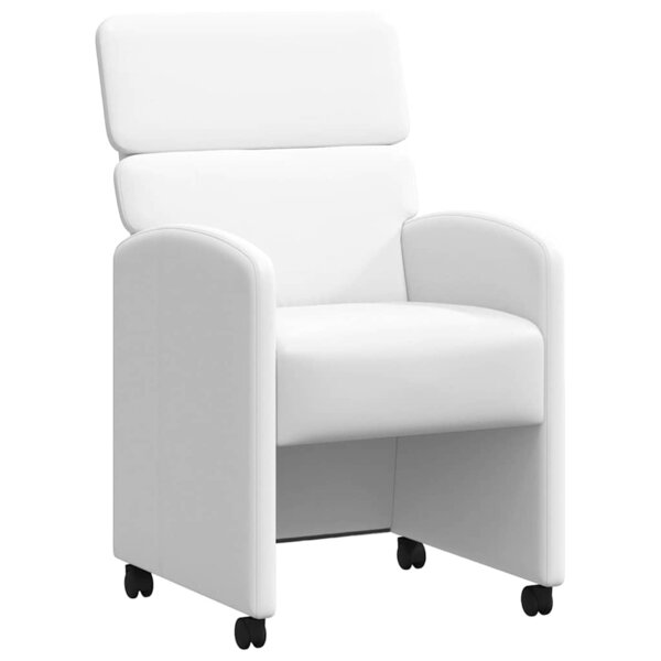 vidaXL Chaises de Salle à Manger avec Roues 2 pc Simili cuir Blanc