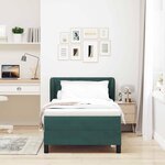 vidaXL Lit à ressorts avec matelas Vert foncé 90 x 190 cm Velours