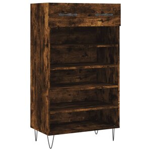 vidaXL Armoire à chaussures chêne fumé 60x35x105 cm bois d'ingénierie