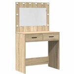 vidaXL Table de Toilette avec tiroir 3 Pièces Marron Bois d'ingénierie