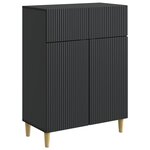 vidaXL Buffet avec tiroir Noir 66 x 34 5 x 90 cm Bois d'ingénierie