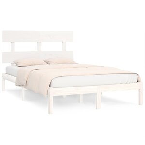 vidaXL Cadre de lit Blanc Bois massif 200x200 cm