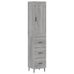 vidaXL Buffet haut Sonoma gris 34 5x34x180 cm Bois d'ingénierie