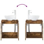 vidaXL Vanité de lavabo mural Chêne fumé 49 5 x 41 x 64 5 cm