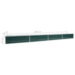 Vidaxl lit surélevé de jardin acier galvanisé 600x80x45 cm vert