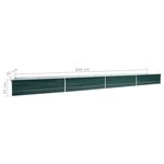 vidaXL Lit surélevé de jardin Acier galvanisé 600x80x45 cm Vert