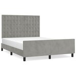 vidaXL Cadre de lit sans matelas gris clair 140x200 cm velours