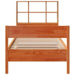 vidaXL Lit bibliothèque sans matelas cire marron 90x190 cm pin massif