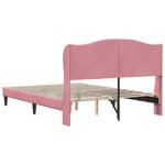 vidaXL Cadre de lit avec tête de lit Rose 140 x 190 cm Velours