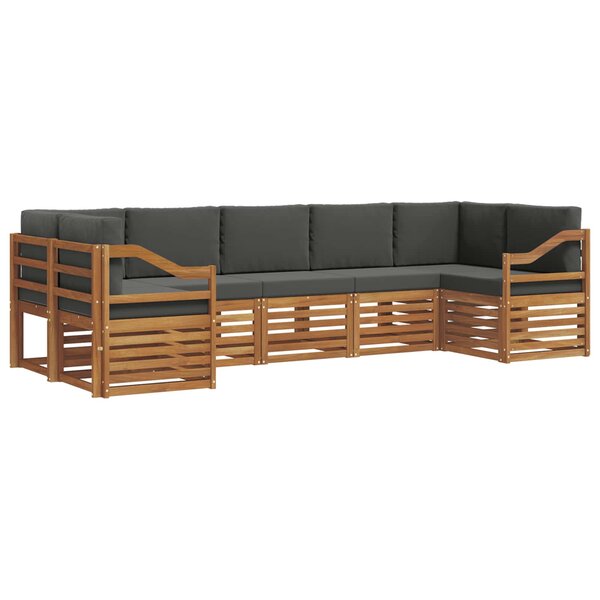 vidaXL Ensemble de canapé d'angle 7 Pièces Naturel et Anthracite
