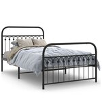 vidaXL Cadre de lit métal avec tête de lit/pied de lit noir 107x203 cm