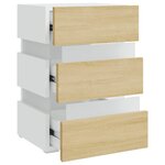 Vidaxl table de chevet à led blanc et chêne sonoma 45x35x67 cm
