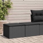 vidaXL Salon de jardin avec coussins 2 Pièces noir résine tressée acacia