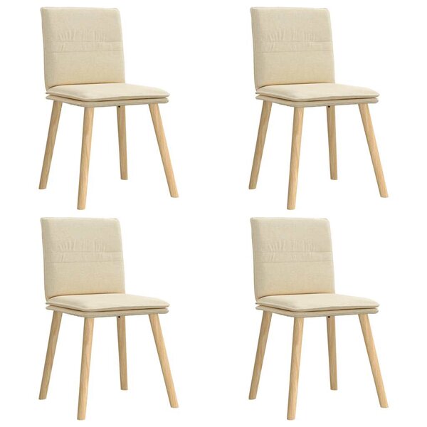 vidaXL Chaises à manger lot de 4 crème tissu