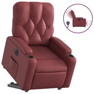 vidaXL Fauteuil inclinable électrique rouge bordeaux similicuir