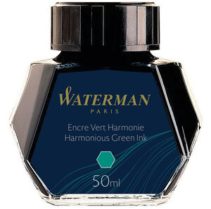 Waterman encre pour stylo plume  couleur vert harmonie  flacon 50 ml