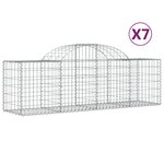 vidaXL Paniers à gabions arqués 7 Pièces 200x50x60/80 cm Fer galvanisé