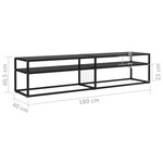 vidaXL Meuble TV noir 180x40x40 5 cm verre trempé