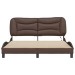 vidaXL Cadre de lit avec lumières LED marron 160x200 cm similicuir