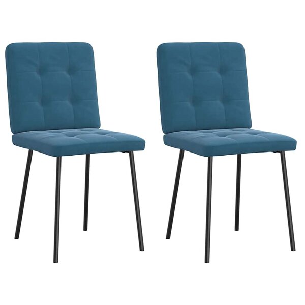 vidaXL Chaises à manger lot de 2 Bleu Velours